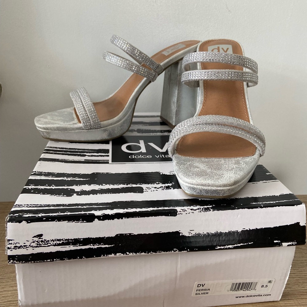Dolce Vita NIB Silver platform sandals.